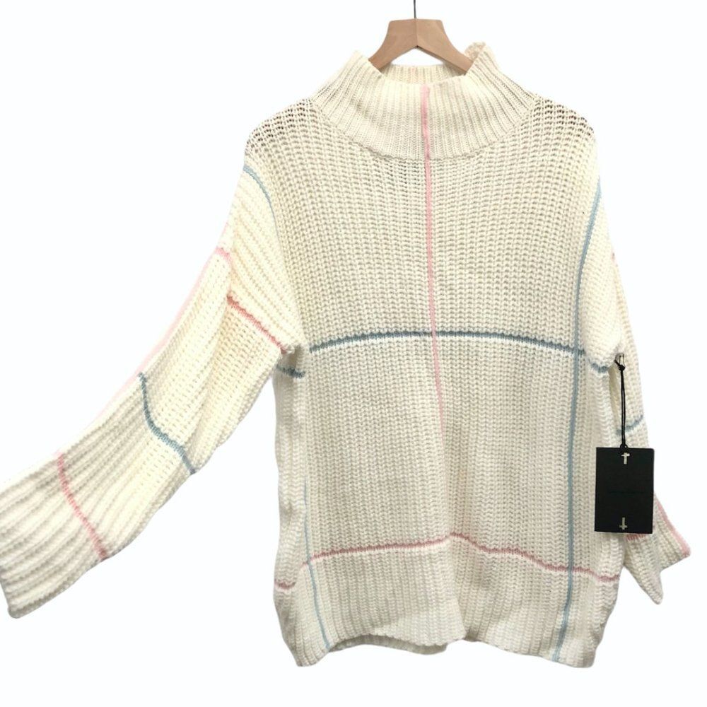 New UNIF White & Pastel Chunky Sweater - Size S
